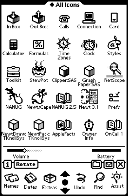 1993 Newton OS user interface