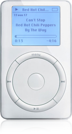 2001 iPod with backlit play menu