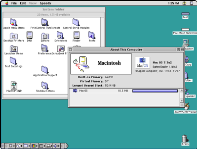 1990s Macintosh About This Computer user interface