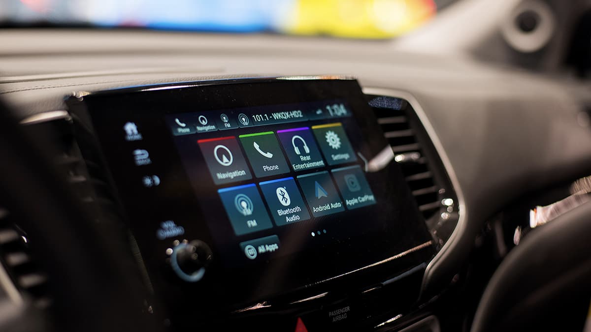 A digital car console home screen